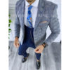 deHaine - Sacou Barbati Slim Fit In Carouri gri