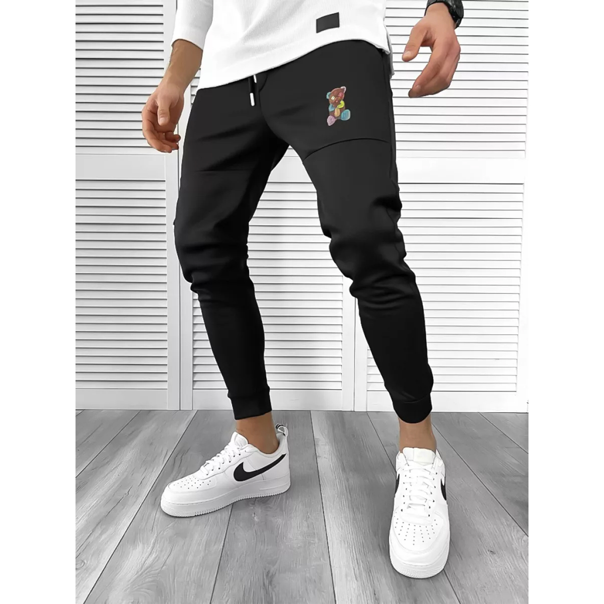 Best Shop - deHaine - Pantaloni De Trening Conici Silon Negri Tedy - Best Shop - negru