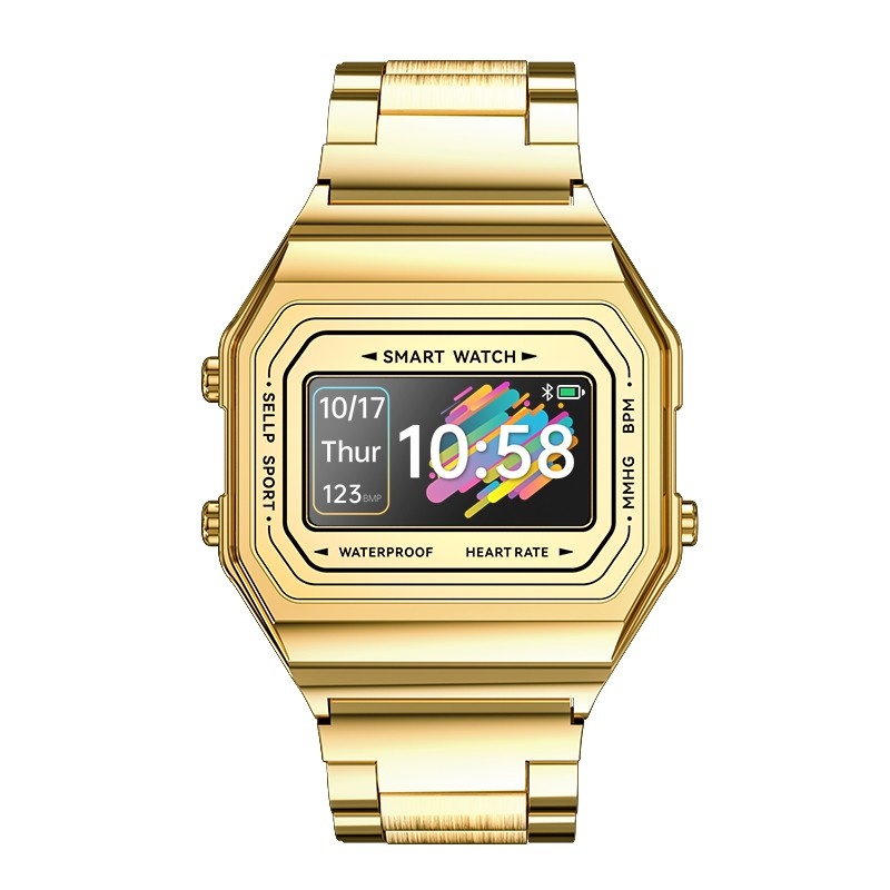 Best Shop Ro - Ceas Smartwatch I6 Classic Design - Negru - TechStar - Auriu Cadiu pentru El sau Ea