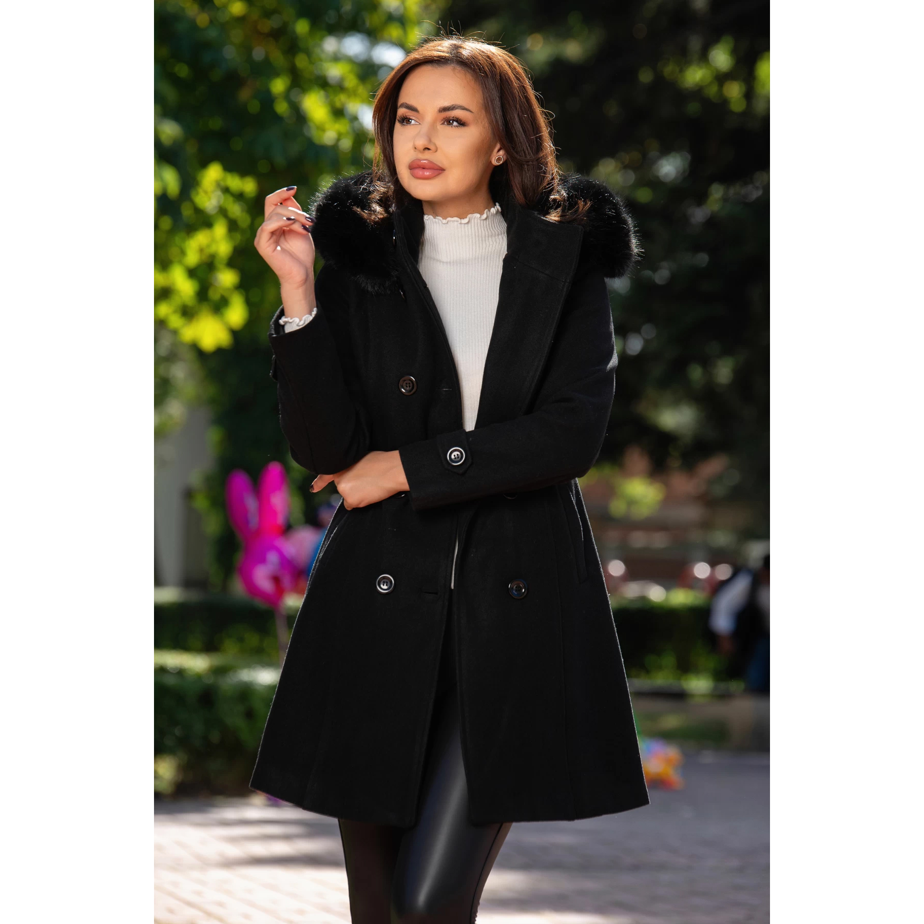 Best Shop Ro - Palton Dama Iarna Lyudmila - InPuff - Negru fata